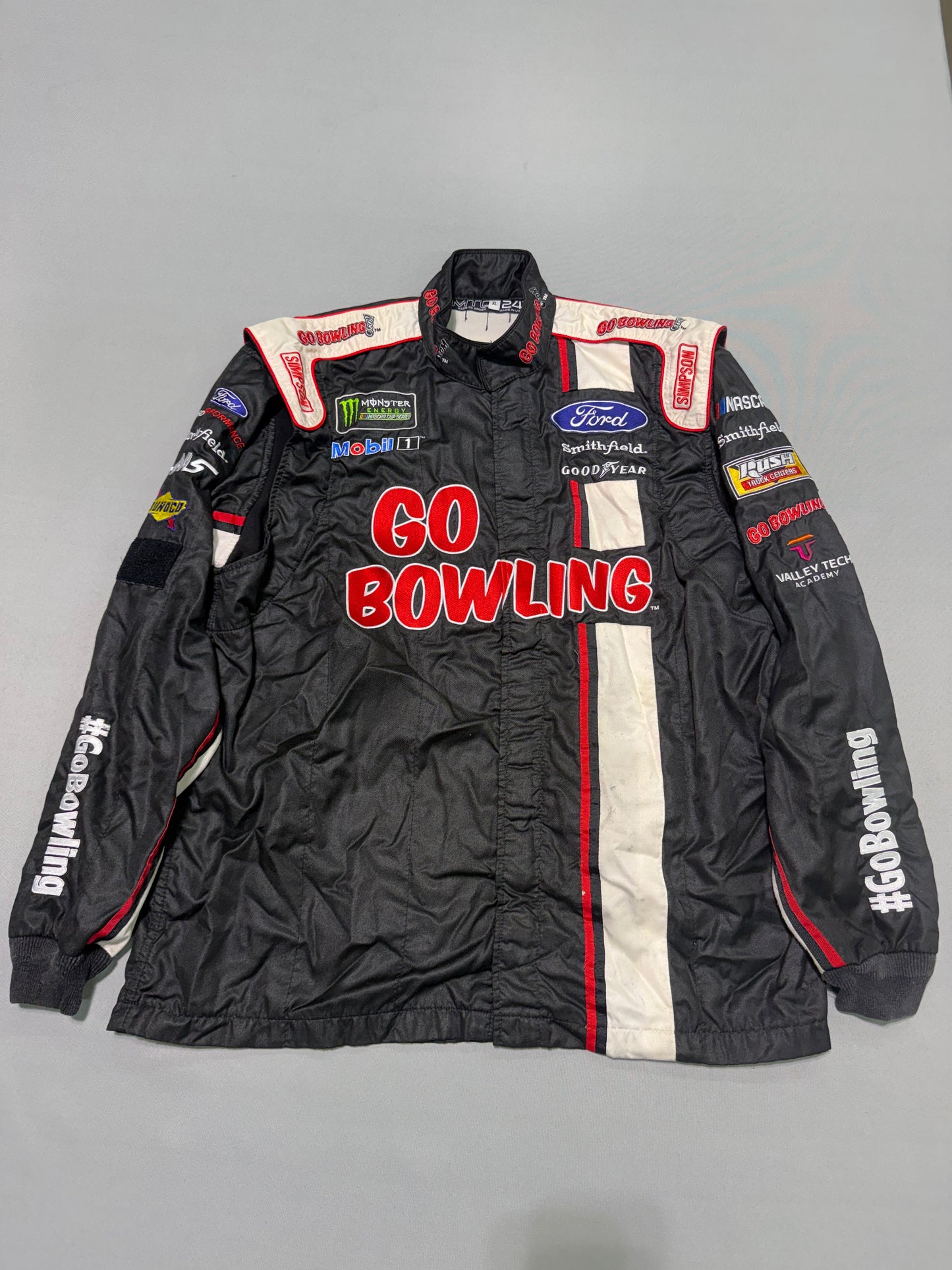 Aric Almirola #10 2018 Go Bowling Nascar 2 Piece Crew Firesuit C-52 W-32 L-34