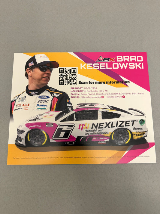 RFK Racing 2024 Nexlizet Nexletol Nascar Hero Card