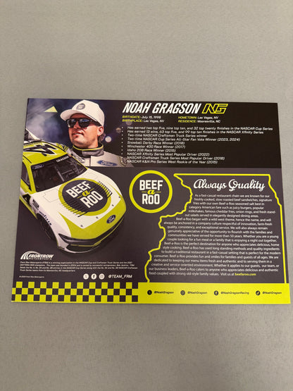 Noah Gragson #4 2025 Beef A Roo Nascar Hero Card