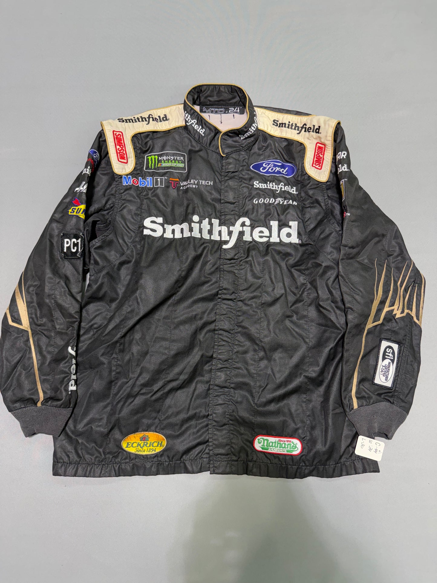 Aric Almirola #10 Smithfield Nascar 2 Piece Crew Firesuit C-44 W-34 L-30