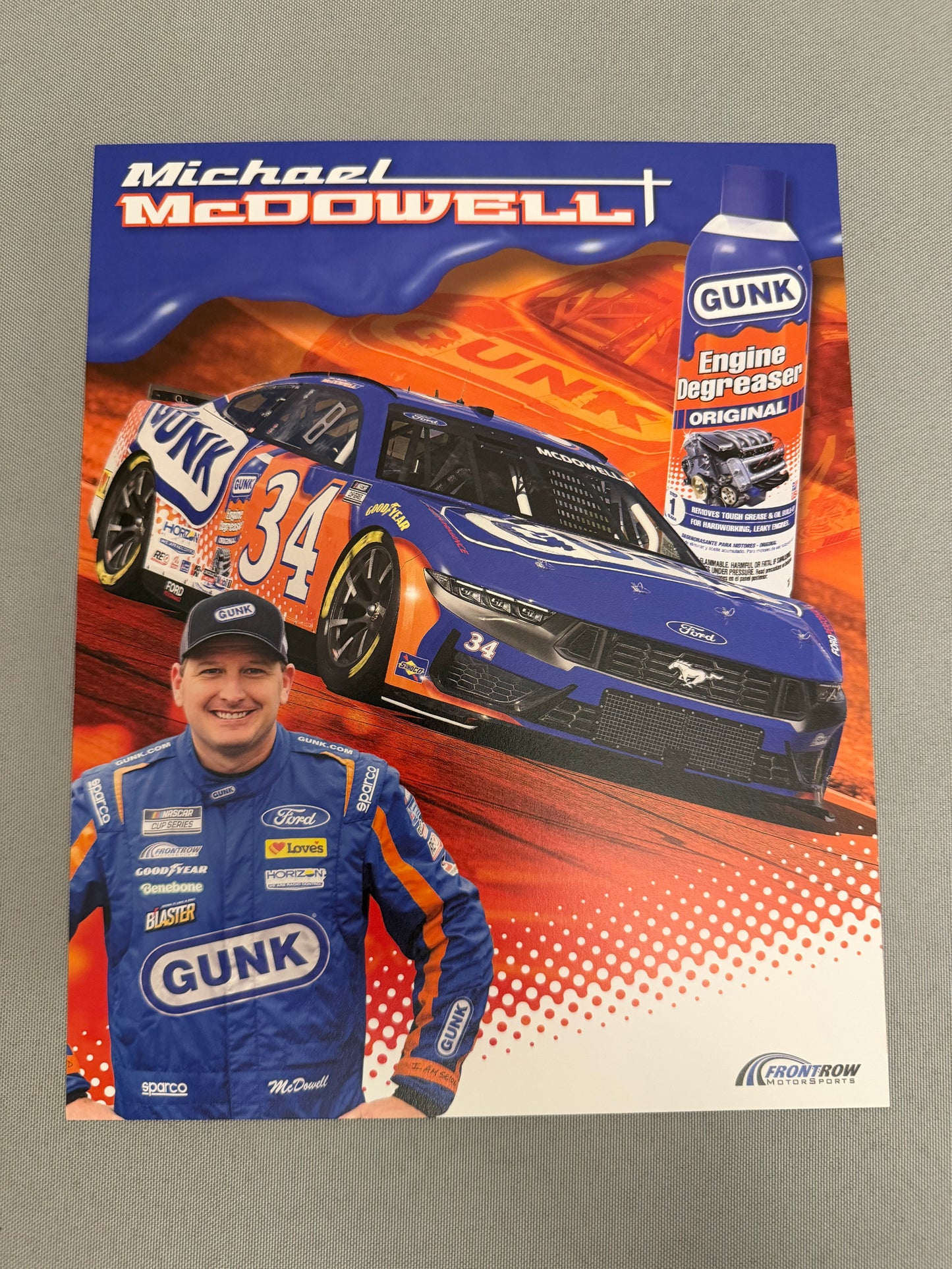 Michael McDowell #34 2024 Gunk Nascar Hero Card