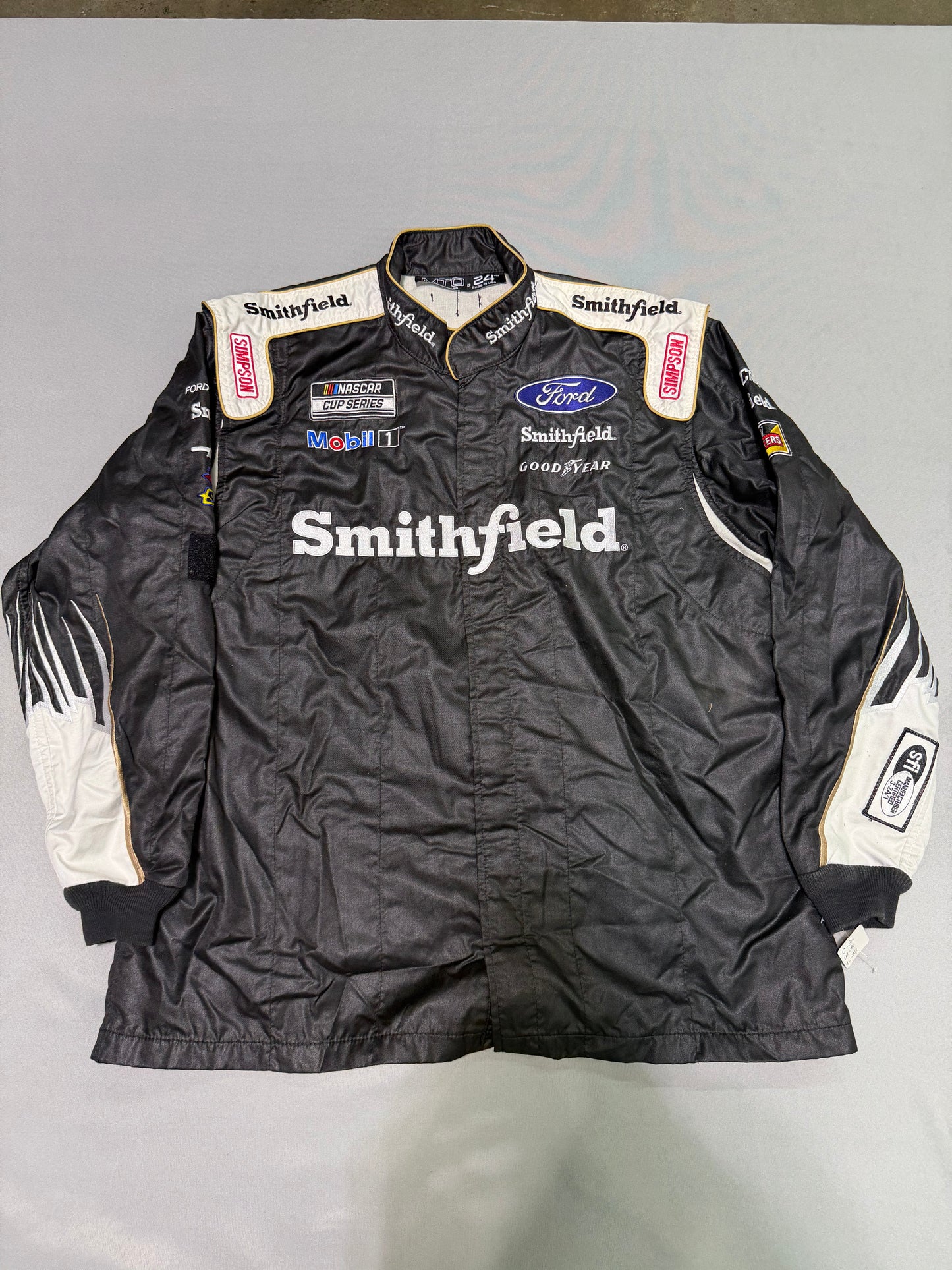 Aric Almirola #10 Smithfield Nascar 2 Piece Crew Firesuit C-50 W-40 L-32
