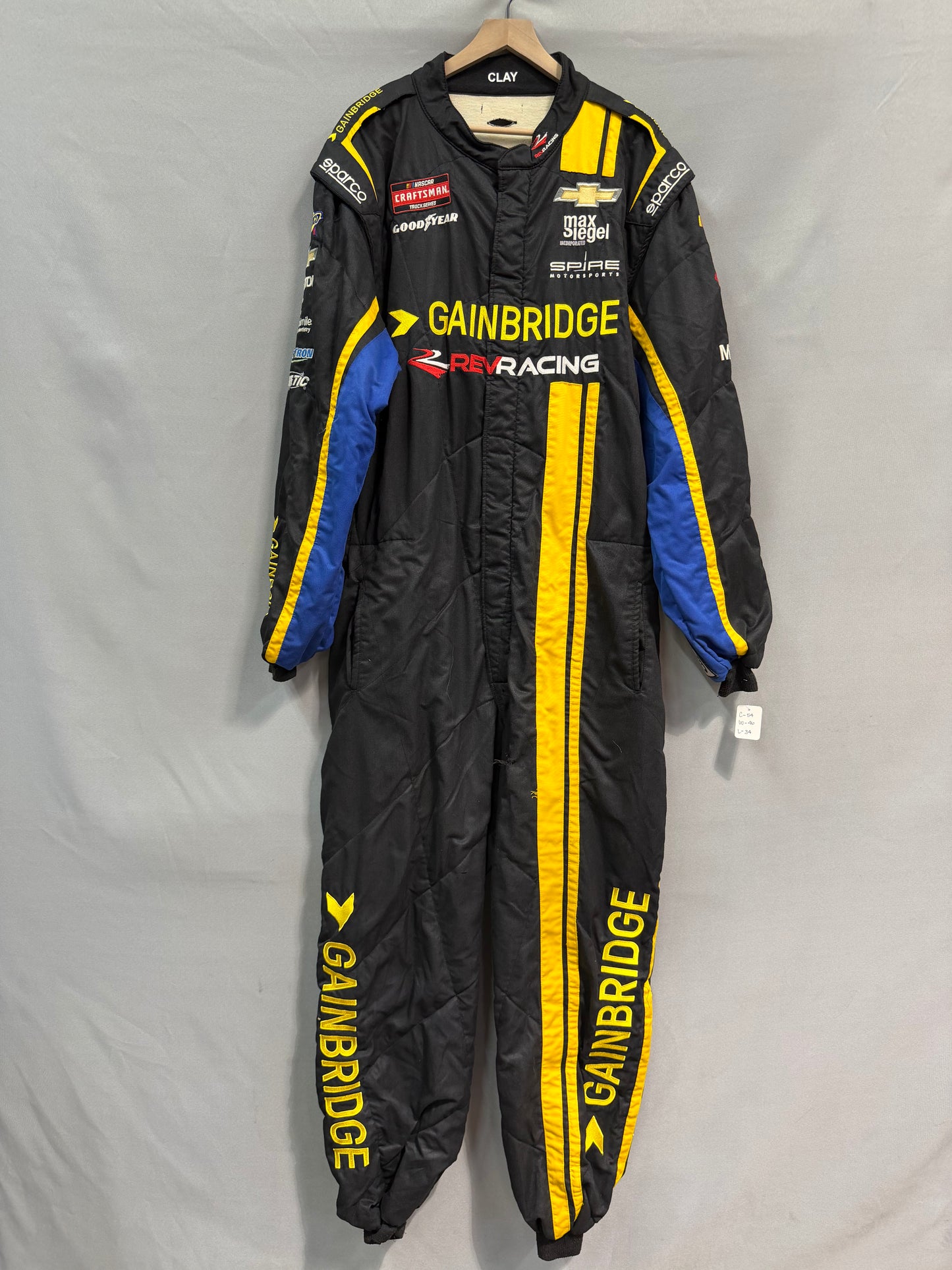 Nick Sanchez #2 2024 Gainbridge Rev Racing Nascar Crew Firesuit C-54 W-46 L-34