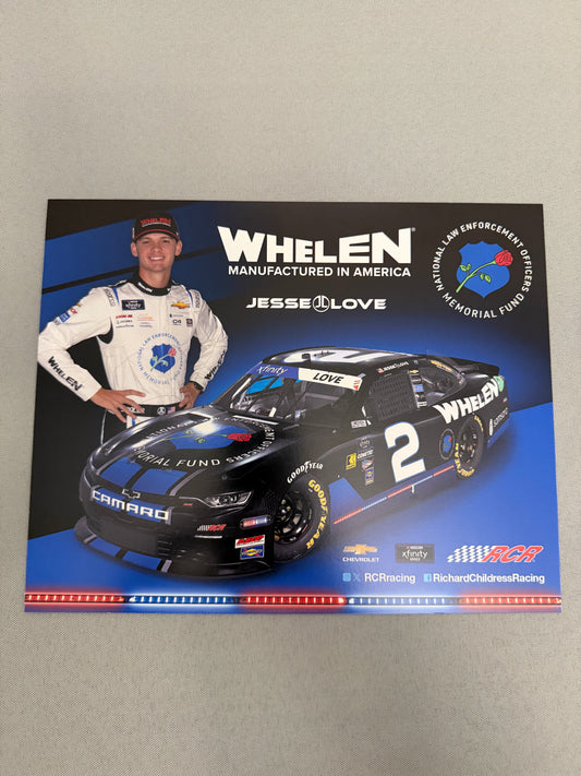 Jesse Love #2 2024 Whelen Law Enforcement Nascar Hero Card
