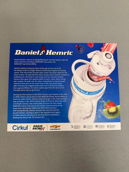 Daniel Hemric #31 2024 Cirkul Nascar Hero Card