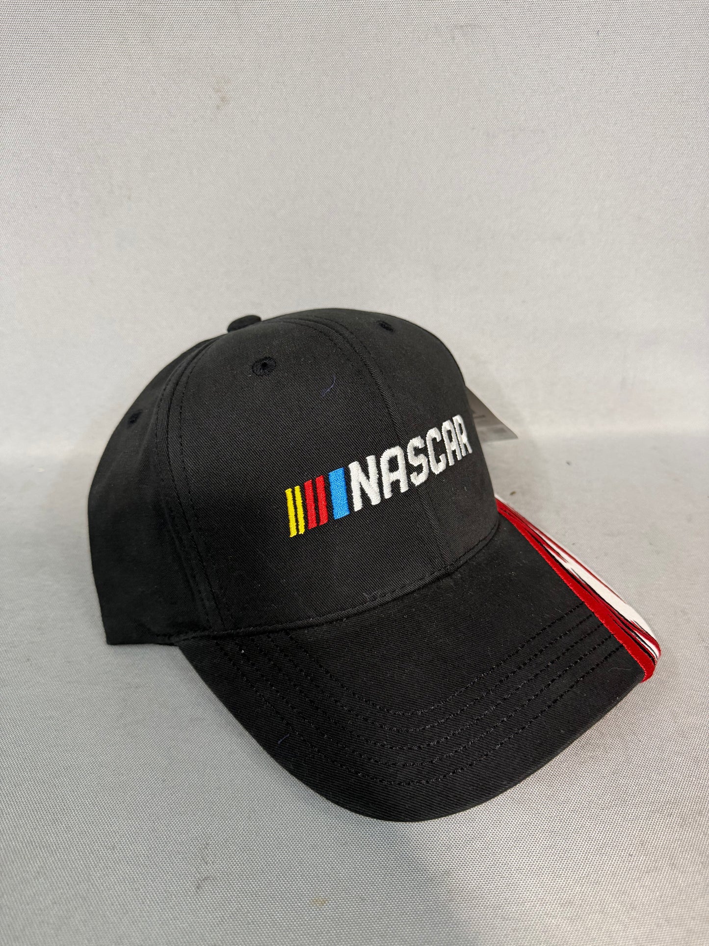 Nascar Logo Black Red and White Adjustable Hat