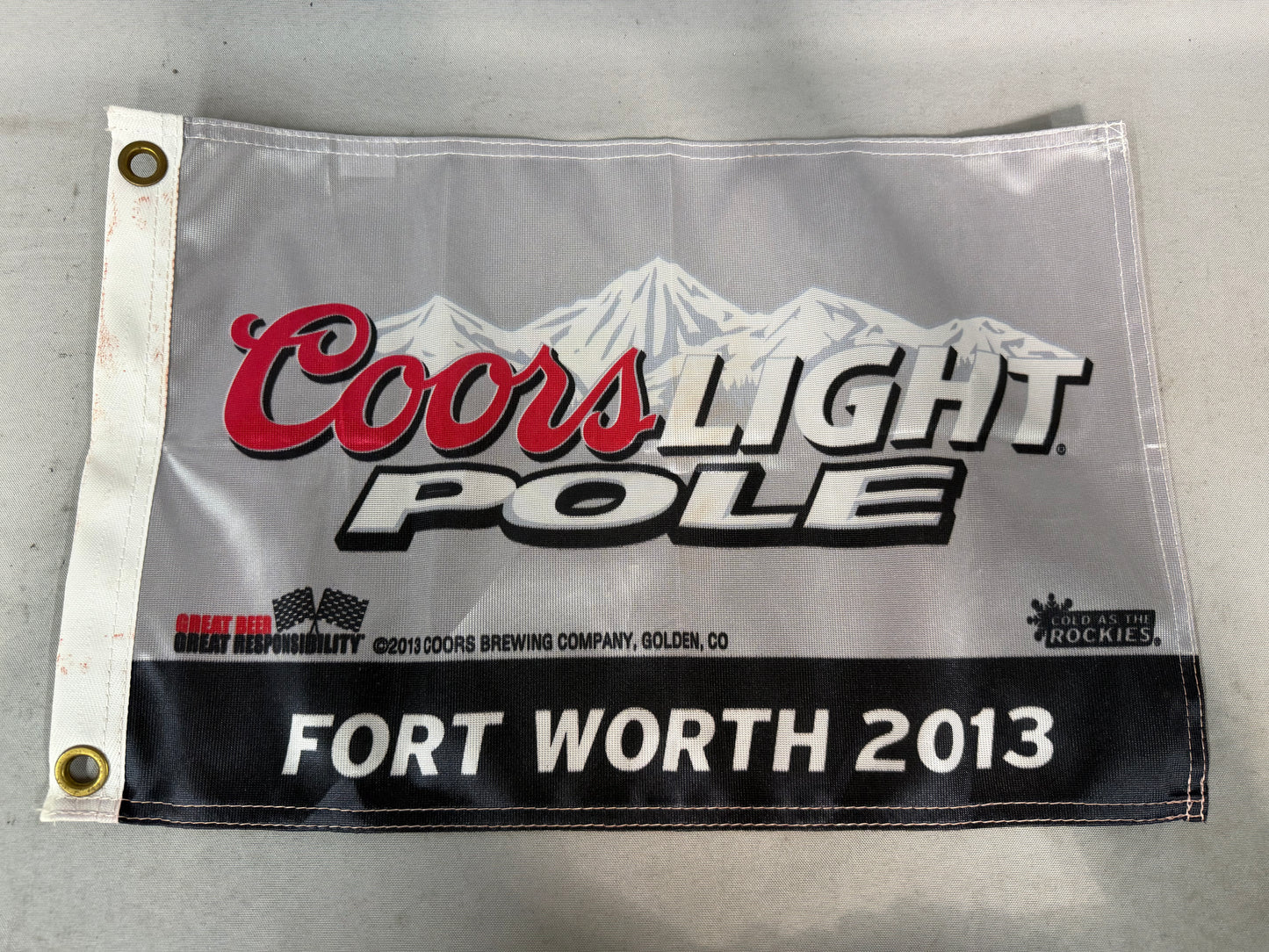 Kyle Busch #18 2013 Fort Worth Texas Nascar Coors Light Pole Award Flag