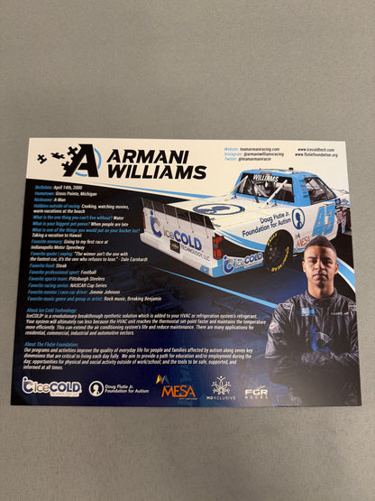 Armani Williams #43 Ice Cold Nascar Hero Card