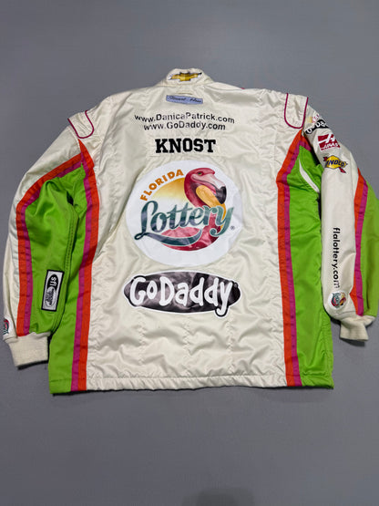 Danica Patrick #10 2014 Florida Lottery Go Daddy Nascar Crew Firesuit C-48 W-38 L-30