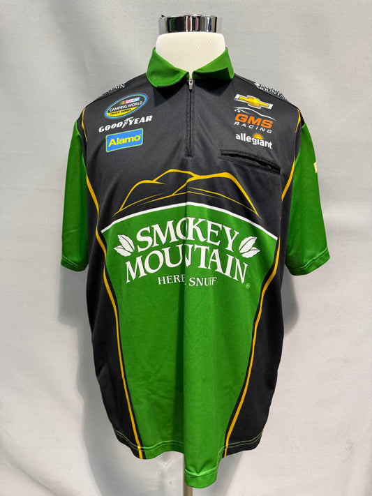 Johnny Sauter #21 Smokey Mountain Herbal Snuff Nascar Crew Shirt Size XL