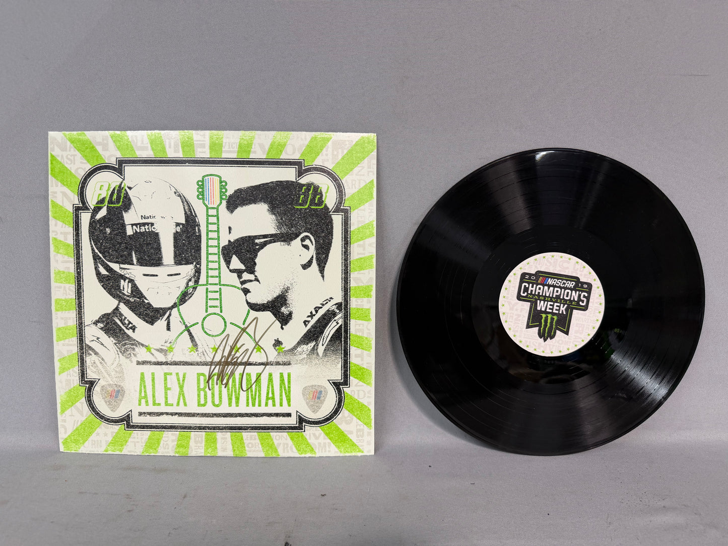 Alex Bowman #88 2019 Nashville Champions Week Nascar Autographed Replica Vinyl Record
