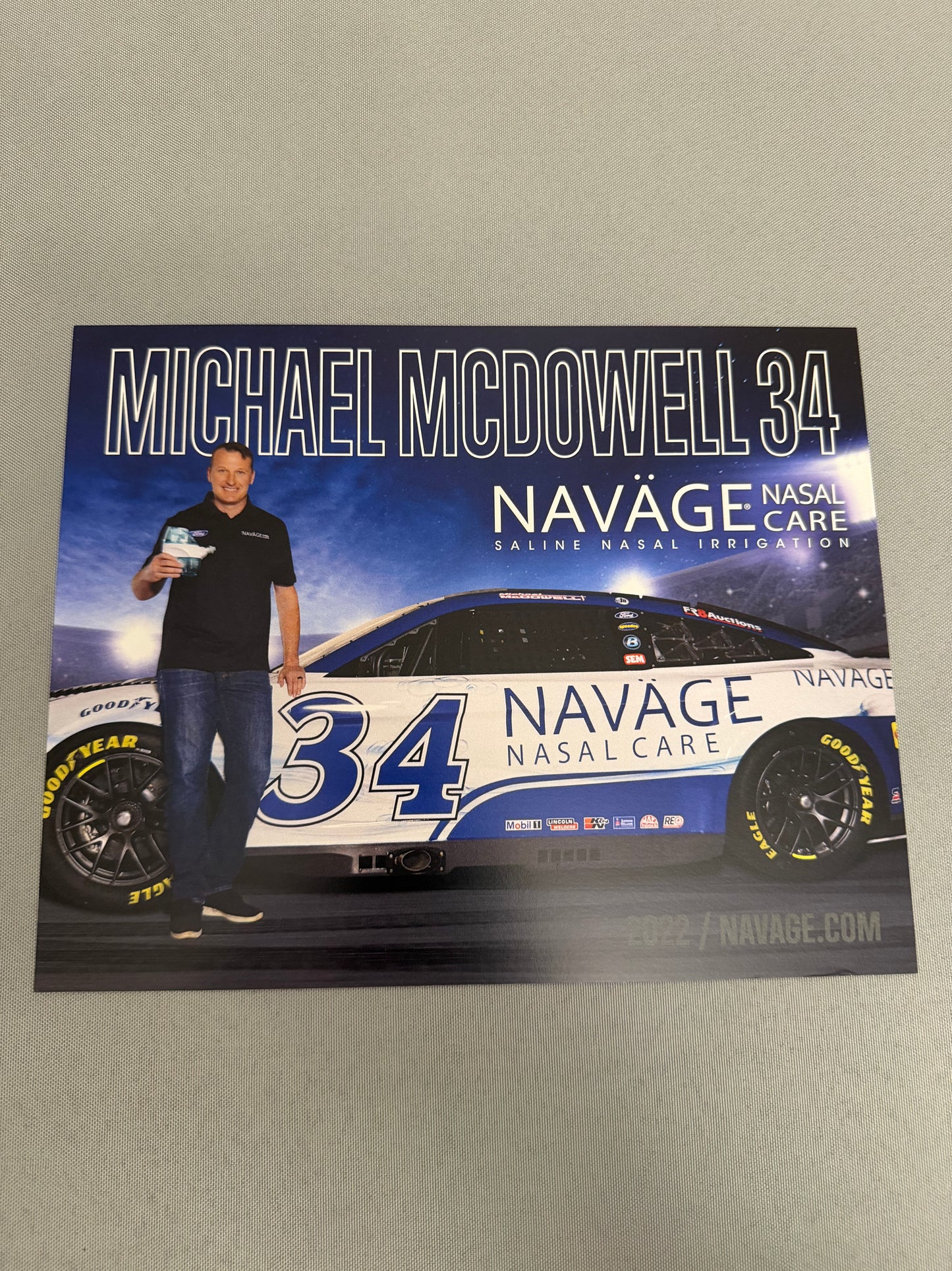 Michael McDowell #34 2022 Navage Nascar Hero Card