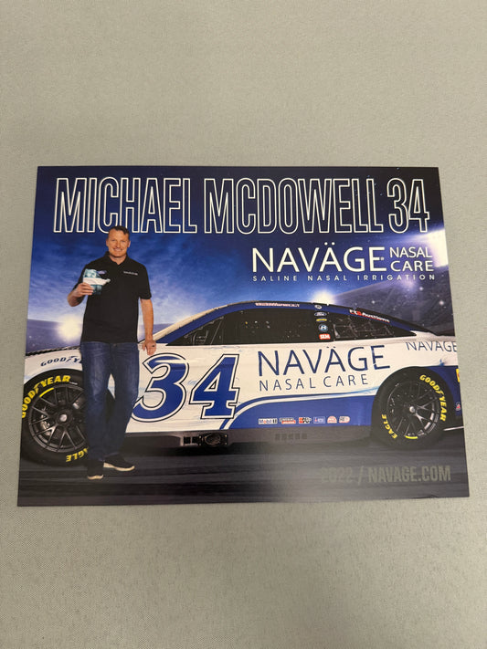 Michael McDowell #34 2022 Navage Nascar Hero Card