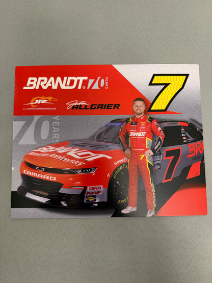 Justin Allgaier #7 2023 Brandt Nascar Hero Card