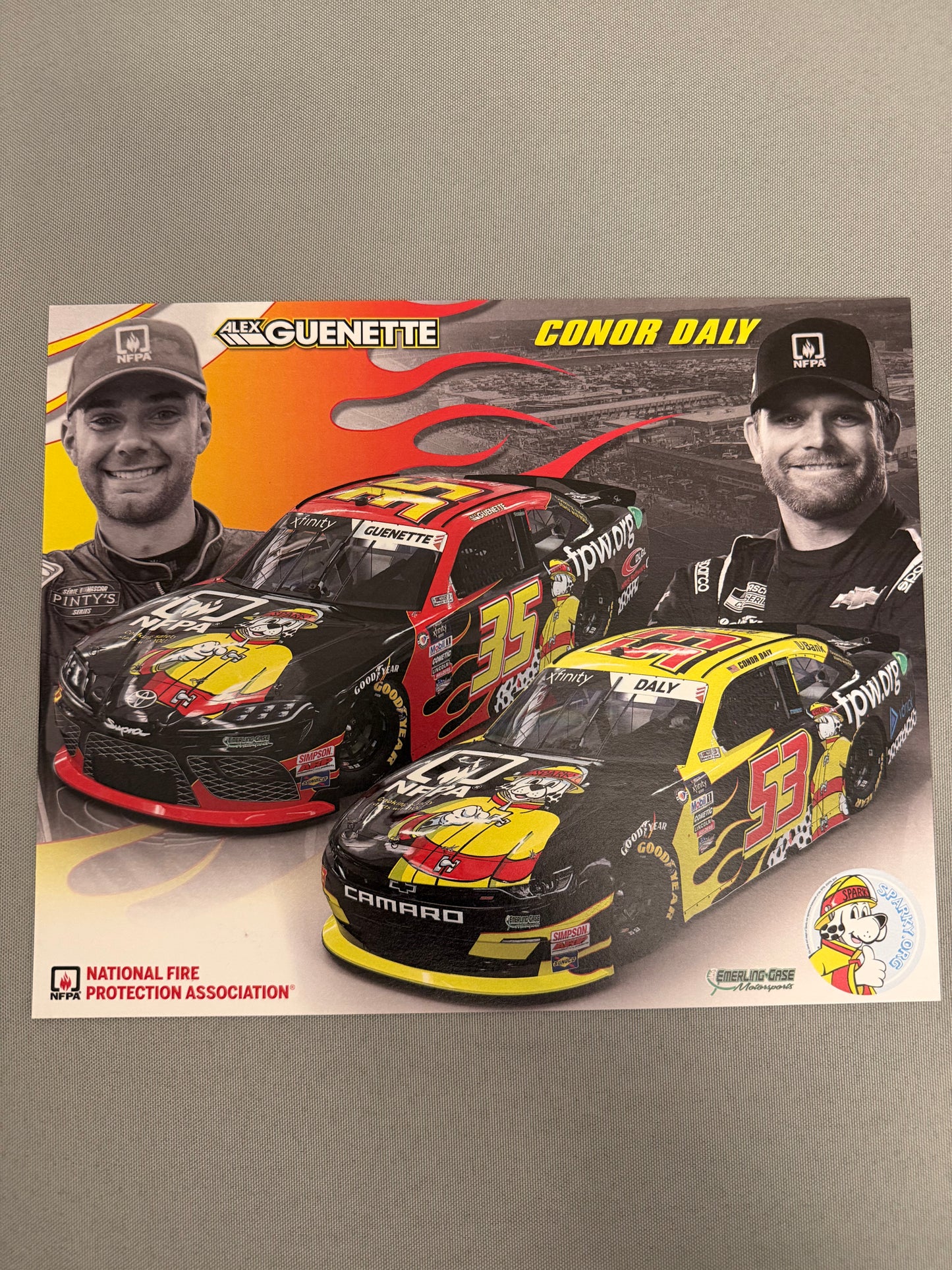 Emerling Gase Motorsports 2023 National Fire Prevention Nascar Hero Card