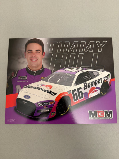 Timmy Hill #66 2022 Bumper.com Nascar Hero Card