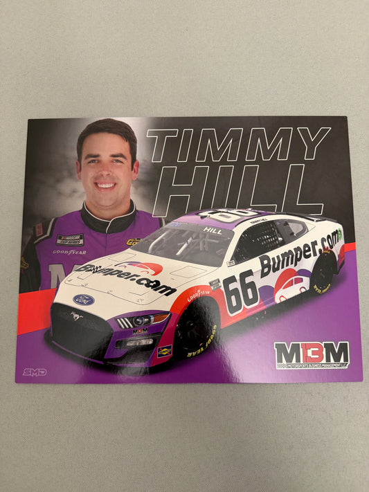 Timmy Hill #66 2022 Bumper.com Nascar Hero Card