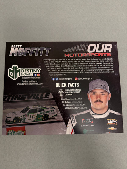 Brett Moffitt #02 2021 Destiny Homes Nascar Hero Card