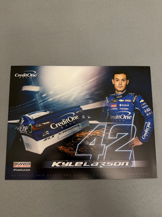 Kyle Larson #42 2018 Credit One Bank Nascar Hero Card