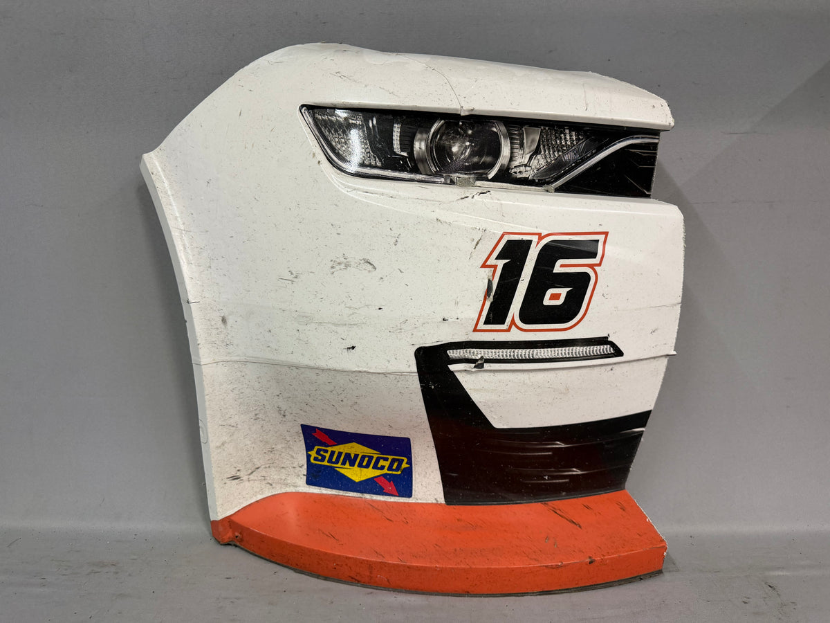 AJ Allmendinger #16 2024 Michigan Campers Inn RV Nascar Nose Corner