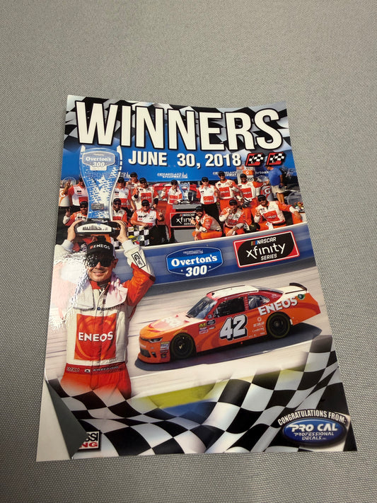 Kyle Larson #42 2018 Chicagoland Win Team Issued Decal