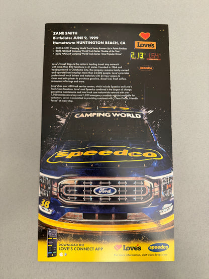 Zane Smith #38 2022 Speedco Nascar Hero Card