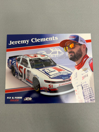 Jeremy Clements #51 Fly & Form Throwback Nascar Hero Card