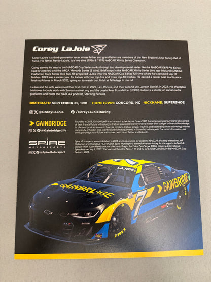 Corey Lajoie #7 2024 Gainbridge Nascar Hero Card