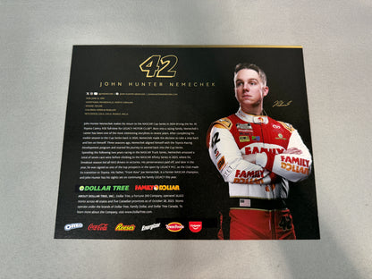 John Hunter Nemechek #42 2024 Family Dollar Nascar Hero Card