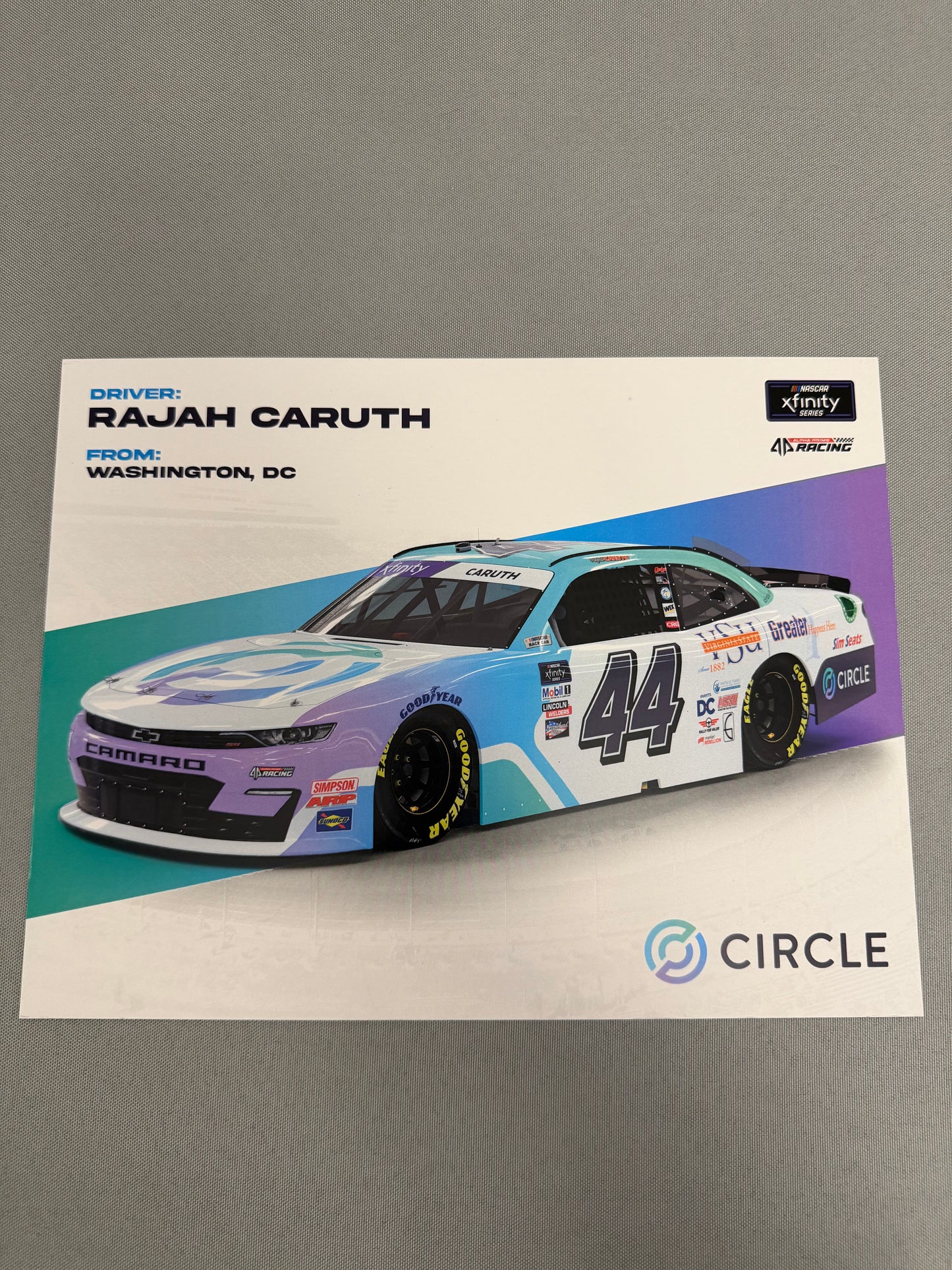 Rajah Caruth #44 2022 Circle Nascar Hero Card