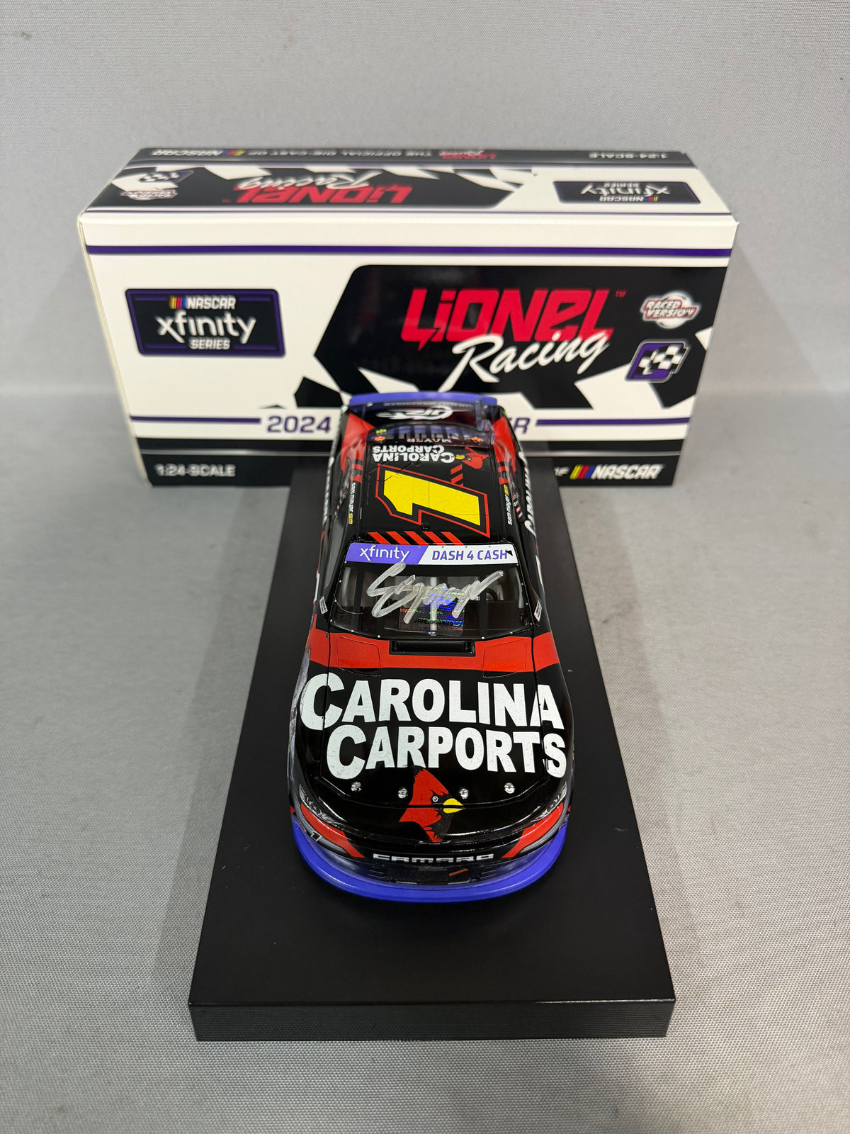 Sam Mayer #1 2024 Texas Win Carolina Carports Nascar Autographed Diecast
