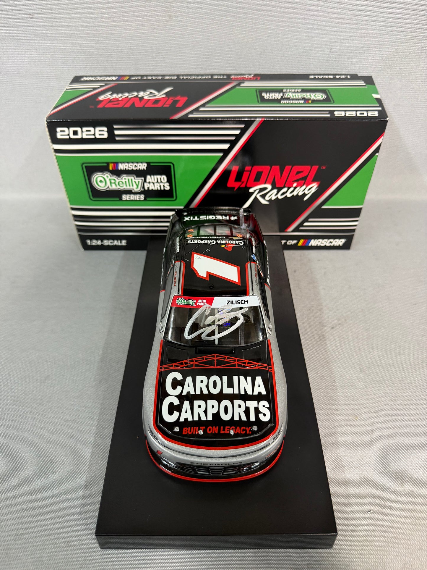 Connor Zilisch #1 2026 Carolina Carports Nascar Autographed Diecast