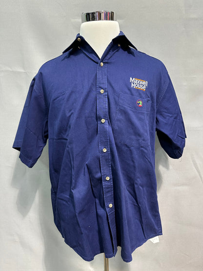 Bobby Labonte #22 Maxwell House Nascar Team Issued Button Up Shirt Size Medium