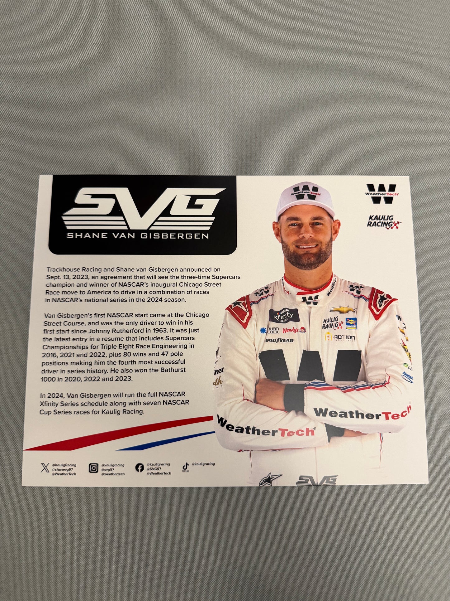 Shane Van Gisbergen #97 2024 Weathertech Nascar Hero Card