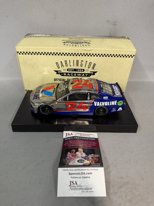 William Byron #24 2021 Valvoline Throwback Color Chrome Nascar Autographed Diecast