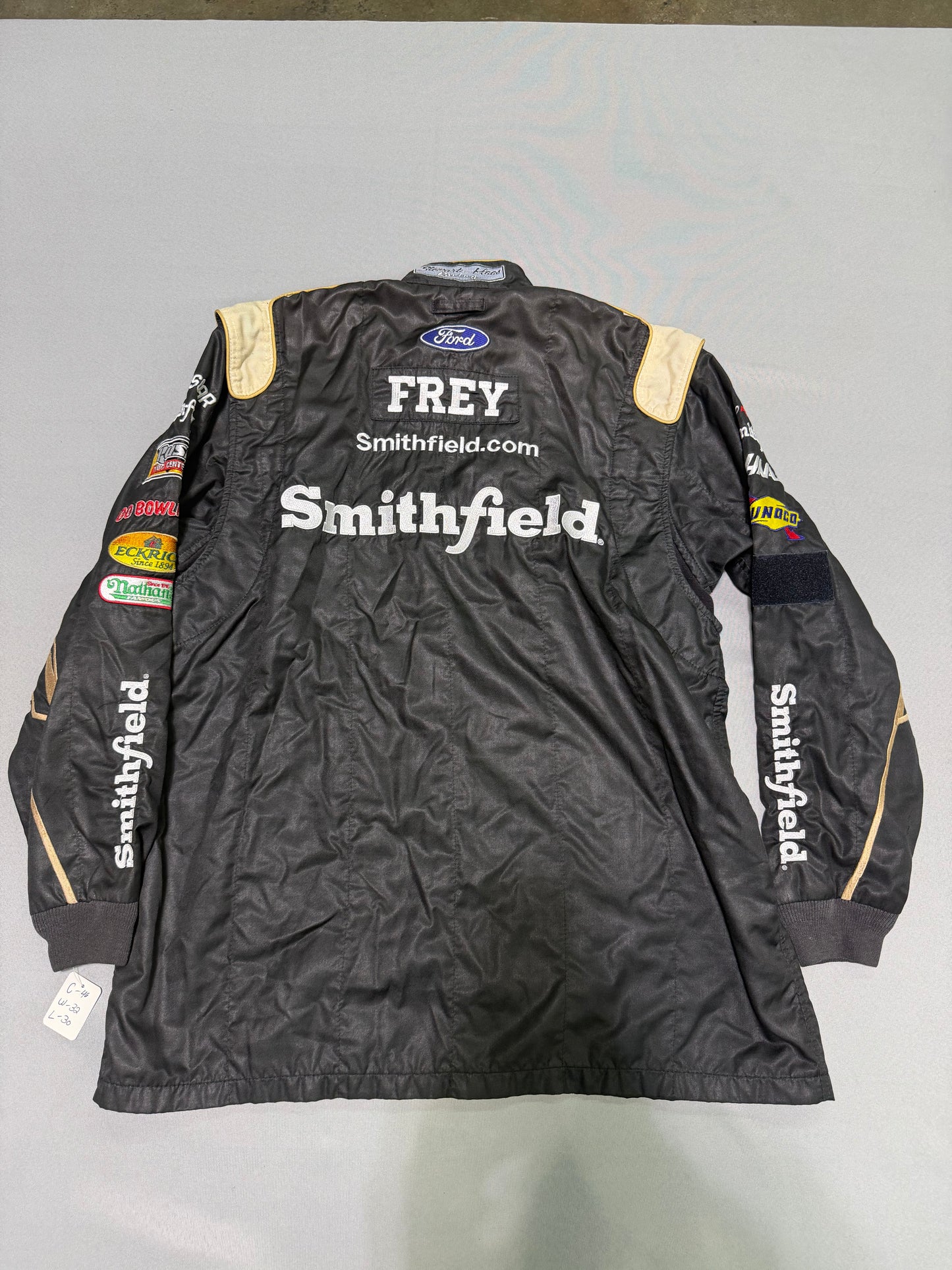 Aric Almirola #10 Smithfield Nascar 2 Piece Crew Firesuit C-46 W-32 L-30
