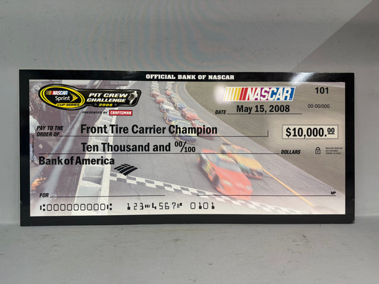 Kyle Busch #18 2008 Nascar Pit Crew Challenge Winner Award Check